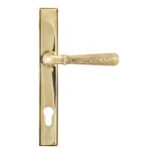 Additional picture of From The Anvil Door Handle Newbury Hammered Espag Lock Set Aged Brass