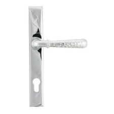 Additional picture of From The Anvil Newbury Hammerd Slim Espag Door Lock Handles Polished Chrome