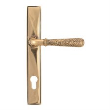 Additional picture of From The Anvil Newbury Hammerd Slim Espag Door Lock Handles Polished Bronze