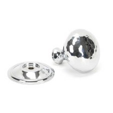 Additional picture of From The Anvil Hammered Mushroom Cabinet Knob 38 Polished Chrome