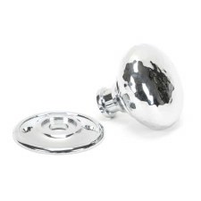 Additional picture of From The Anvil Hammered Mushroom Mortice/Rim Knobs Polished Chrome