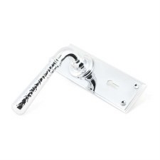 Additional picture of From The Anvil Newbury Hammered Door Lock Handles Polished Chrome