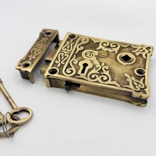 Decorative Rim Lock 7110 (small) Renovated Brass - Broughtons Lighting ...