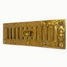 Additional picture of Cast Decorative Hit & Miss Air Vent Polished Brass