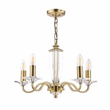 Additional picture of Laura Ashley Carson 5 Light Chandelier Antique Brass