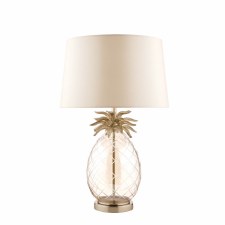 Additional picture of Laura Ashley Pineapple Table Lamp Large Champagne Glass with Shade