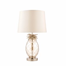 Additional picture of Laura Ashley Pineapple Table Lamp Champagne Glass with Shade