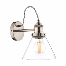 Additional picture of Laura Ashley Isaac Wall Light Satin Nickel