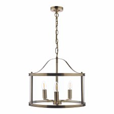 Additional picture of Laura Ashley Harrington 3 Light Pendant Antique Brass