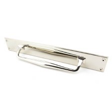 Additional picture of From The Anvil Art Deco Pull Handle on Backplate Large Polished Nickel
