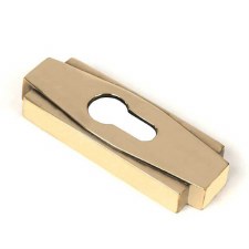 Additional picture of From The Anvil Art Deco Euro Escutcheon Set Aged Brass