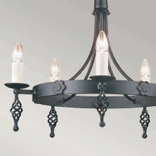 Additional picture of Elstead Belfry 5 Light Chandelier Black