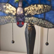 Additional picture of Interiors 1900 Blue Dragonfly Medium Tiffany Table Lamp