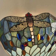 Additional picture of Interiors 1900 Blue Dragonfly Tiffany Wall Light
