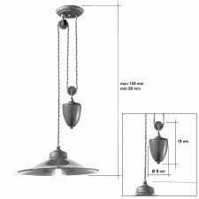 Additional picture of Ferroluce Rise & Fall Light C1632 Petrolio