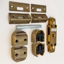 Additional picture of Aston Art Deco Cremone Bolt With T Knob Antique Brass Unlacquered