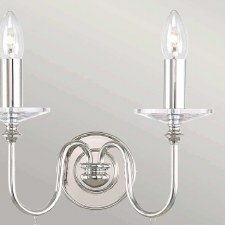 Additional picture of Elstead Finsbury Double Wall Light Nickel