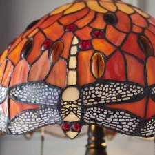Additional picture of Interiors 1900 Flame Dragonfly Tiffany Table Lamp