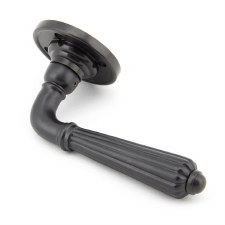 Additional picture of From The Anvil Hinton Lever on Rose Set Door Handle Aged Bronze