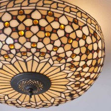 Additional picture of Interiors 1900 Mille Feux Tiffany Flush Ceiling Light