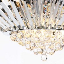 Additional picture of Nimbus 9 Light Chandelier Crystal Glass & Polished Chrome