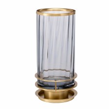 Additional picture of Quintiesse Arno Concealed Table Lamp Antique Brass with Smoke Tint Glass