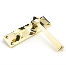 Additional picture of From The Anvil Straight Bathroom Door Handle Polished Brass