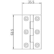 Additional picture of Butt Hinge 0940 51x28.5mm Self Colour Brass