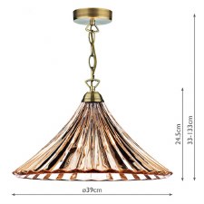 Additional picture of Ardeche Single Pendant Antique Brass