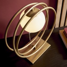 Additional picture of Broadwindsor Hoop Table Lamp Brushed Gold & Opal Glass