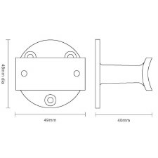 Additional picture of Handrail Bracket Straight Polished Nickel