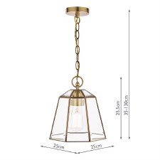 Additional picture of Laura Ashley Clayton Single Pendant Antique Brass