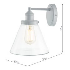 Additional picture of Laura Ashley Isaac Outdoor Wall Light Pale Slate Grey