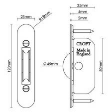 Additional picture of Sash Pulley Radius Edge Matte Black Bronze