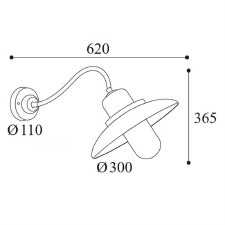 Additional picture of Patio Outdoor Wall Light 1351 Aged Copper Clear Glass