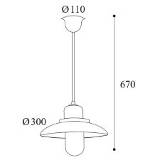 Additional picture of Patio Rod Ceiling Light 1356 Aged Copper Clear Glass
