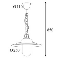 Additional picture of Casale Chain Ceiling Light 1362 Aged Copper Clear Glass