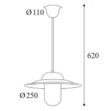 Additional picture of Casale Fixed Light 1364 Aged Copper Clear Glass