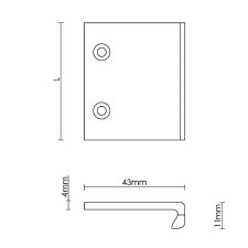 Additional picture of Moderne Top Fix Cabinet Edge Pull Light Antique Brass 100mm