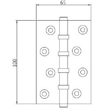 Additional picture of Ball Race Hinges 1540 100x65mm Polished Nickel