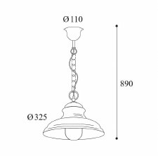Additional picture of Mill Porch Ceiling Light 1592 Aged Copper Small Clear Glass