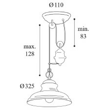 Additional picture of Mill Rise & Fall Pendant 1596 Aged Copper Clear Glass