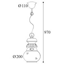 Additional picture of Botticella Small Pendant Light 1604 Aged Copper