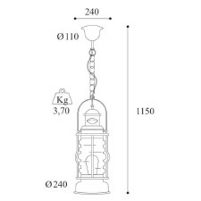 Additional picture of Cortez Lantern Pendant 1742 Aged Copper Clear Glass