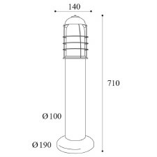 Additional picture of Torcia Medium Bollard 1874 Aged Copper Opal Glass