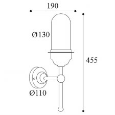 Additional picture of Torcia Wall Light 1890 Aged Copper Opal Glass