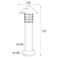 Additional picture of Veladero Medium Bollard 1904 Aged Copper Opal Glass
