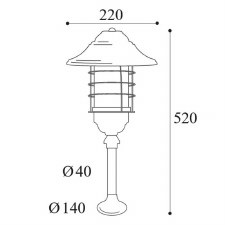 Additional picture of Veladero Small Lamp Post 1906 Aged Copper Opal Glass