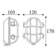 Additional picture of Tortuga Bulkhead Flush Outdoor Wall Light Small Aged Copper