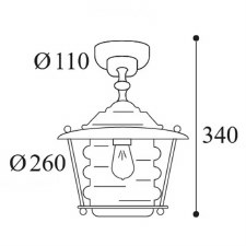 Additional picture of Onda Fixed Porch Light 2073 Aged Copper